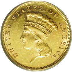 1882 $3 AU58 PCGS. At first glance this coin appears t