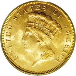 1887 $3 MS65 PCGS. The 1887, of which only 6,000 piece