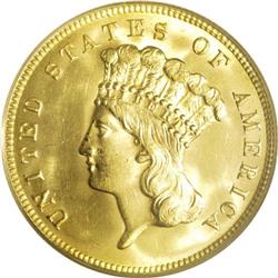 1888 $3 MS65 PCGS. This coin has absolutely the most s