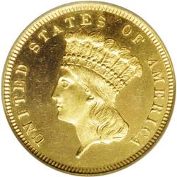 1858 $3 PR60--Altered Surface--NCS. A seldom-seen issu