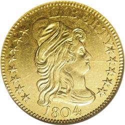 1804 $5 AU58 NGC.From The Steve Glenn Collection.