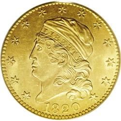 1820 $5 Square 2 MS63 PCGS. Breen-6476, B. 1-A, Miller