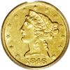 Image 1 : 1846-C $5 AU58 PCGS. Variety 8-E. Only 12,995 Half Eag