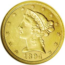 1894-O $5 MS61 Prooflike NGC. This is a lovely example