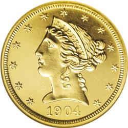 1904 $5 PR65 Cameo NGC. The crme de la crme of numis