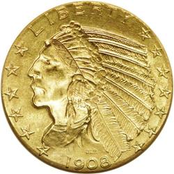 1908 $5 MS63 NGC. This is the first year of issue of t