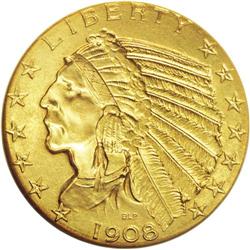 1908 $5 MS64 NGC. First year of issue and of enduring