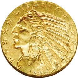 1909-D $5 MS64 NGC. The most frequently encountered In