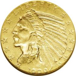 1909-O $5 AU58 NGC. With a mintage of just 34,200 piec