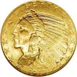 1913 $5 MS64 NGC. This example is seemingly near to a