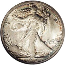 1916-D 50C MS65 NGC. The 1916-D is somewhat scarcer in