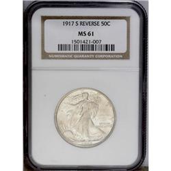 1917-S 50C Reverse MS61 NGC. The strike is flat throug