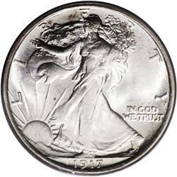 1917-S 50C Reverse MS64 PCGS. A highly lustrous exampl