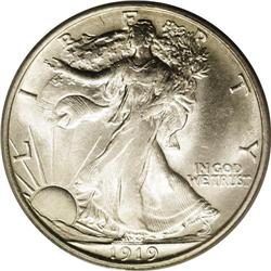 1919-D 50C MS63 PCGS. Frosty with a couple of wispy ab