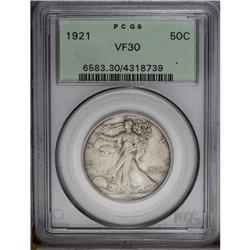 1921 50C VF30 PCGS. An affordable key date example wit