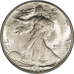 1927-S 50C MS64 PCGS. Lustrous and untoned with well d