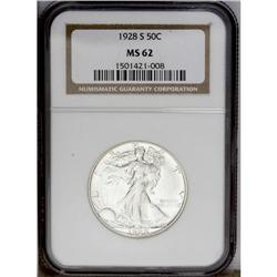 1928-S 50C MS62 NGC. A brilliant and highly lustrous e