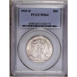 1929-D 50C MS64 PCGS. Soft luster resides on both side