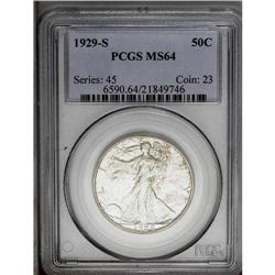 1929-S 50C MS64 PCGS. Well struck, satiny, and lightly