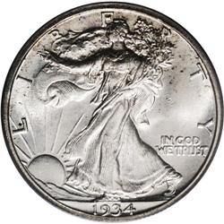 1934-S 50C MS65 PCGS. A fully brilliant Gem with satin