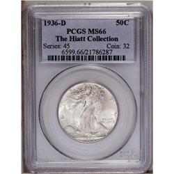 1936-D 50C MS66 PCGS. Ex: Hiatt Collection. An instant