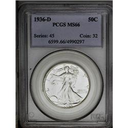 1936-D 50C MS66 PCGS. Jubilant luster radiates from ea