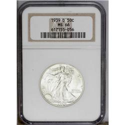 1939-D 50C MS66 NGC. A brilliant, lustrous Premium Gem