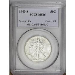 1940-S 50C MS66 PCGS.From The Indiana Undertaker Colle
