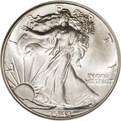 1941 50C MS67 NGC. Fully white with blazing luster tha