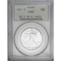 1941-S 50C MS65 PCGS. An attractive older holder Gem w