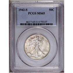 1942-S 50C MS65 PCGS. Typically struck for the issue w