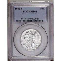 1942-S 50C MS66 PCGS. Bright, nearly untoned surfaces