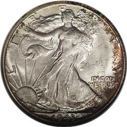 1943-S 50C MS67 S NGC. FS-010.5. Trumpet Tail S. IN G