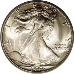 1944-S 50C MS66 PCGS. An eye-appealing Premium Gem, so