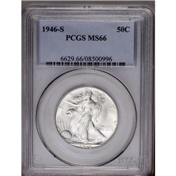 1946-S 50C MS66 PCGS. Knob S. A highly lustrous and es