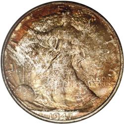 1947-D 50C MS67 S NGC. The final year 1947-D has emer