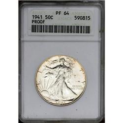 1941 50C PR64 ANACS. Deeply reflective with tan and br