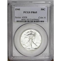 1941 50C PR65 PCGS. No AW. This stone-white Gem featur
