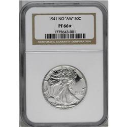 1941 50C PR66 S NGC. No AW monogram. A brilliant and