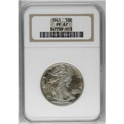 1941 50C PR67 NGC. A ''No AW'' variety without any ind