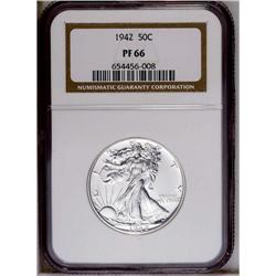 1942 50C PR66 NGC. Glassy mirrors and brilliant surfac