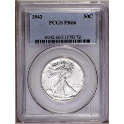 1942 50C PR66 PCGS. Colorless and essentially flawless