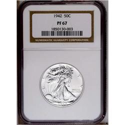 1942 50C PR67 NGC. Sparkling and bright with a minimum
