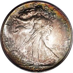 1942 50C PR67 PCGS. Deep original toning blankets the