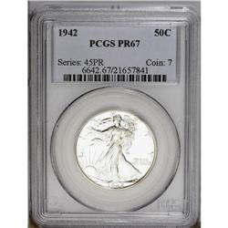 1942 50C PR67 PCGS. Blinding brilliance with a complet