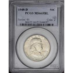 1948-D 50C MS66 Full Bell Lines PCGS. Lustrous and lig