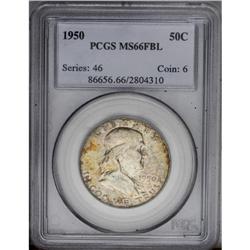 1950 50C MS66 Full Bell Lines PCGS. Speckled, multicol
