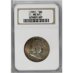 1951 50C MS67 NGC. Stunningly preserved with rich ambe