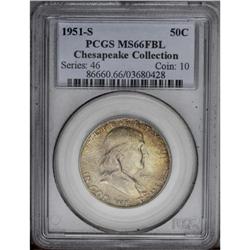1951-S 50C MS66 Full Bell Lines PCGS. Ex: Chesapeake C