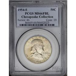 1954-S 50C MS66 Full Bell Lines PCGS. The variegated h